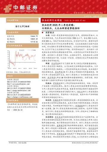 食品饮料2025年二季度前瞻:白酒承压,大众品新渠道势能强劲-中邮证券 听光Vic_1