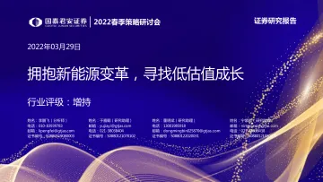 有色金属行业:拥抱新能源变革,寻找低估值成长-20220329-国泰君安-54页
