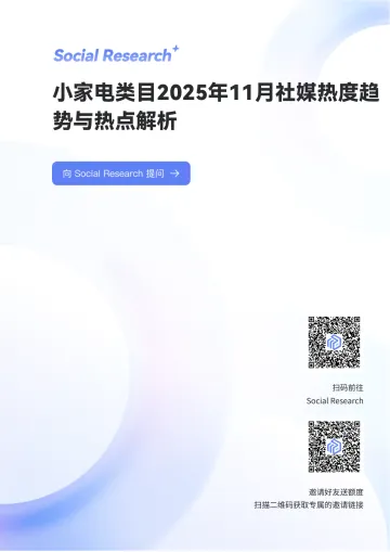 小家电类目2025年11月社媒热度趋势与热点解析-数说故事 听光Vic