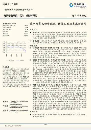 电子行业深度研究:盈利修复已初步显现,估值已至历史底部区间-20220505-国金证券-24页
