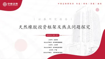 天然橡胶投资框架及热点问题探究-中泰证券 听光Vic.pdf
