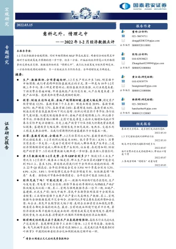 2022年1-2月经济数据点评:意料之外,情理之中-20220315-国泰君安-22页