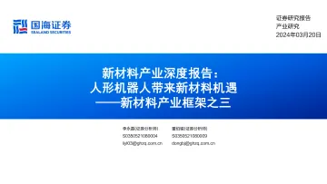 新材料产业框架之三:新材料产业深度报告:人形机器人带来新材料机遇-国海证券 听光Vic