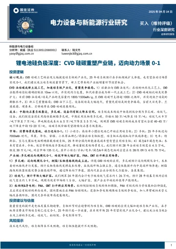 锂电池硅负极深度:CVD硅碳重塑产业链,迈向动力场景0-1-国金证券 听光Vic_1