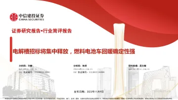 新能源行业:电解槽招标将集中释放,燃料电池车回暖确定性强-20231109-中信建投-23页