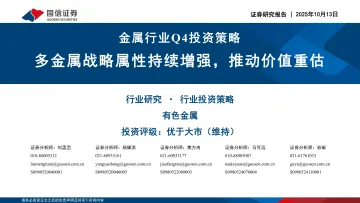 金属行业Q4投资策略：多金属战略属性持续增强，推动价值重估-国信证券 听光Vic