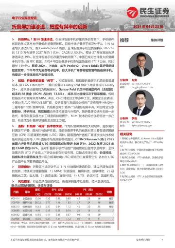 240422 折叠屏加速渗透,把握有斜率的创新