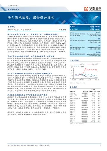 基础材料能源行业年度策略:油气高光延续,掘金新兴技术-20231031-华泰证券-34页
