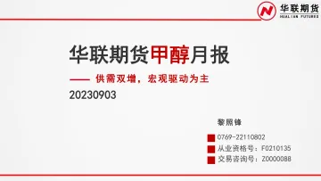 甲醇月报:供需双增,宏观驱动为主-20230903-华联期货-38页