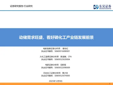 动储需求旺盛,看好磷化工产业链发展前景-东吴证券 听光Vic_1