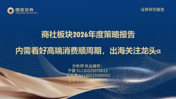 商社板块2026年度策略报告:内需看好高端消费顺周期,出海关注龙头α-国金证券 听光Vic