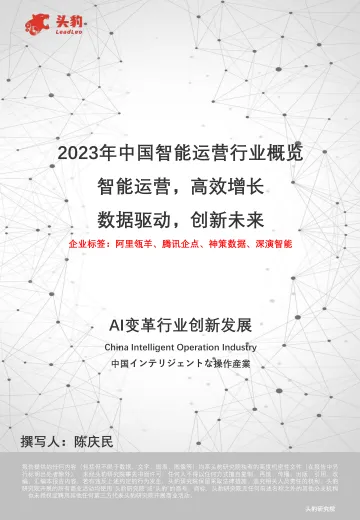 2023年中国智能运营行业概览:智能运营,高效增长 数据驱动,创新未来-头豹 听光Vic