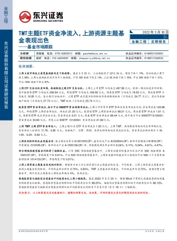 基金市场跟踪:TMT主题ETF资金净流入,上游资源主题基金表现出色-20220330-东兴证券-17页
