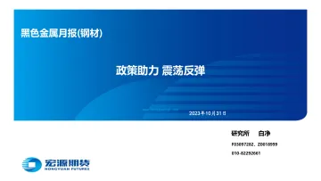 黑色金属月报(钢材):政策助力,震荡反弹-20231031-宏源期货-30页