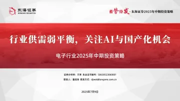 电子行业2025年中期投资策略:行业供需弱平衡,关注AI与国产化机会-东海证券 听光Vic_1