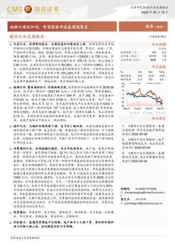 建材行业定期报告：城镇化建设加码，有望提振市政基建端需求-20220515-招商证券-25页