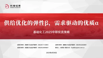 基础化工2025中期投资策略:供给优化的弹性β,需求驱动的优质α-东海证券 听光Vic