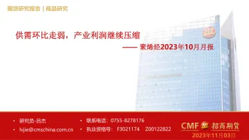 聚烯烃2023年10月月报:供需环比走弱,产业利润继续压缩-20231103-招商期货-30页