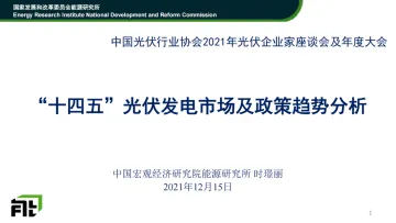 “十四五”光伏发电市场及政策趋势分析-2021.12.15-28页