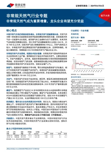 非常规天然气行业专题:非常规天然气成为重要增量,龙头企业有望充分受益-国信证券 听光Vic.pdf