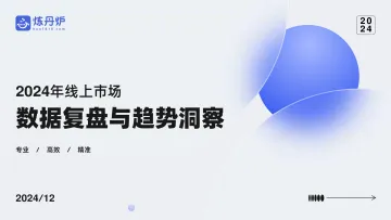 2024年线上市场数据复盘与趋势洞察-炼丹炉