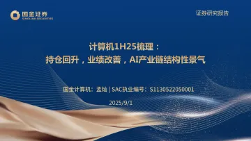 计算机1H25梳理:持仓回升,业绩改善,AI产业链结构性景气-国金证券 听光Vic_1