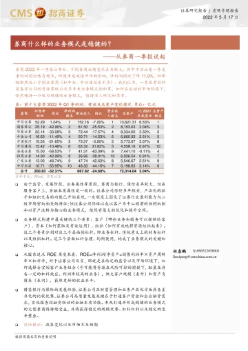 从券商一季报说起:券商什么样的业务模式是稳健的?-20220517-招商证券-21页