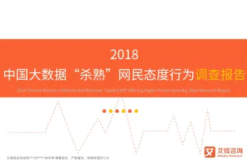 2018中国大数据“杀熟”网民态度行为调查报告