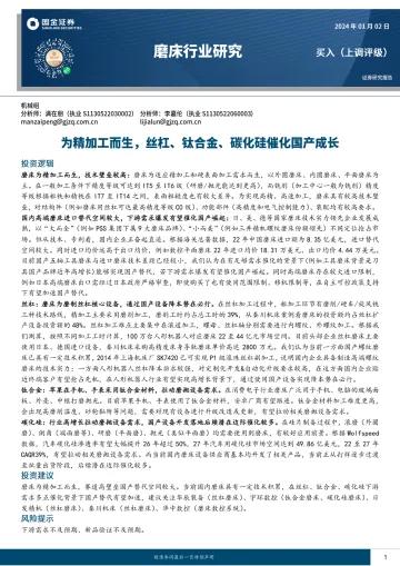 磨床行业研究:为精加工而生,丝杠、钛合金、碳化硅催化国产成长-国金证券 听光Vic_1