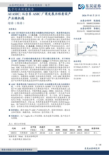 电子行业深度报告:AIASIC:从台系ASIC厂商发展历程看国产产业链机遇-东吴证券 听光Vic