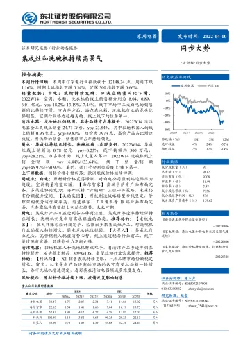 家用电器行业:集成灶和洗碗机持续高景气-20220410-东北证券-16页
