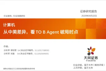 计算机行业深度研究:从中美差异,看TO B Agent破局时点-天风证券 听光Vic