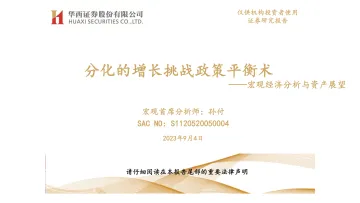 宏观经济分析与资产展望:分化的增长挑战政策平衡术-20230904-华西证券-88页_1