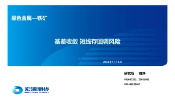 黑色金属_铁矿:基差收敛,短线存回调风险-20231106-宏源期货-29页