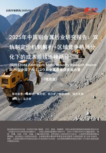 2025年中国铝金属行业研究报告:双轨制定价机制解析+区域竞争格局分化下的成本曲线迁移路径(精简版)-头豹 听光Vic_1