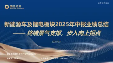 能源车及锂电板块2025年中报业绩总结:终端景气支撑,步入向上拐点-国金证券 听光Vic_1