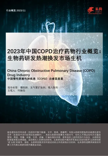 2023年中国COPD治疗药物行业概览:生物药研发热潮换发市场生机-头豹 听光Vic