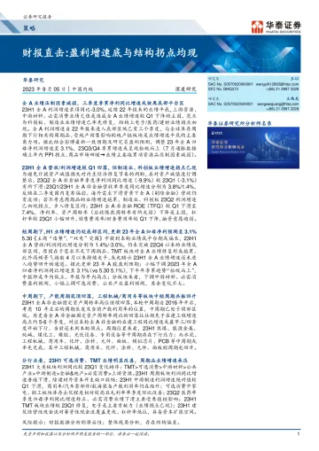 策略深度研究:财报直击,盈利增速底与结构拐点均现-20230905-华泰证券-32页_1