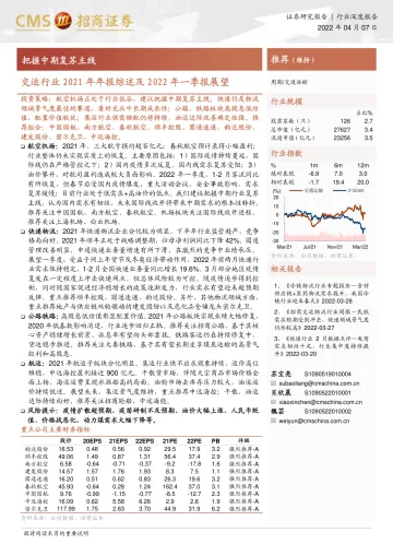 交运行业2021年年报综述及2022年一季报展望:把握中期复苏主线-20220407-招商证券-21页