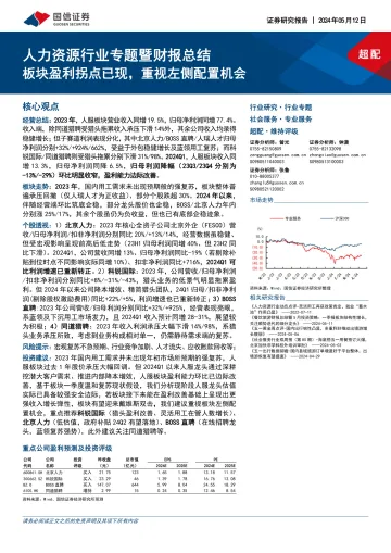 人力资源行业专题暨财报总结：板块盈利拐点已现，重视左侧配置机会-国信证券 听光Vic.pdf 