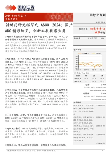 创新药研究框架之ASCO 2024:国产ADC精彩纷呈,创新双抗崭露头角-国投证券 听光Vic.pdf _1