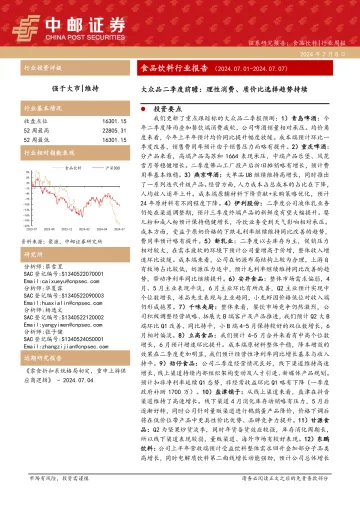 食品饮料行业报告:大众品二季度前瞻:理性消费、质价比选择趋势持续-中邮证券 听光vic