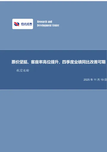 航空运输行业专题研究:票价坚挺、客座率高位提升,四季度业绩同比改善可期-信达证券 听光Vic
