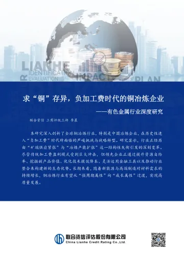 有色金属行业深度研究：求“铜”存异，负加工费时代的铜冶炼企业-联合资信评估 听光Vic
