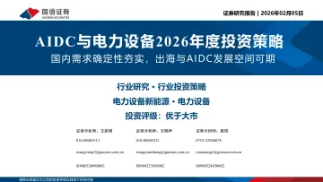 AIDC与电力设备2026年度投资策略:国内需求确定性夯实,出海与AIDC发展空间可期-国信证券 听光Vic