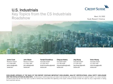 瑞信-美股投资策略-CS工业路演的主要议题-2022.3.18-23页