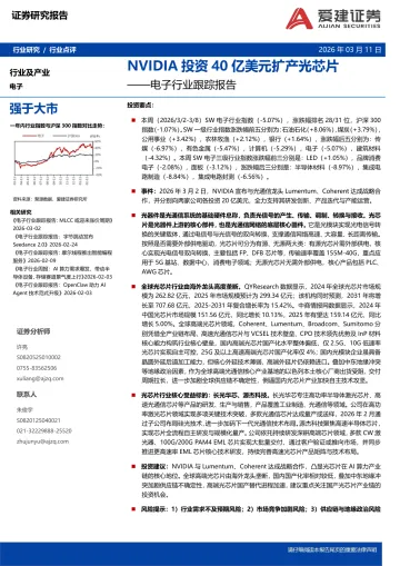 电子行业跟踪报告：NVIDIA投资40亿美元扩产光芯片-爱建证券 听光Vic_1