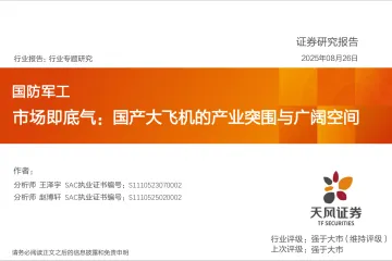 国防军工行业专题研究:市场即底气:国产大飞机的产业突围与广阔空间-天风证券 听光VIc