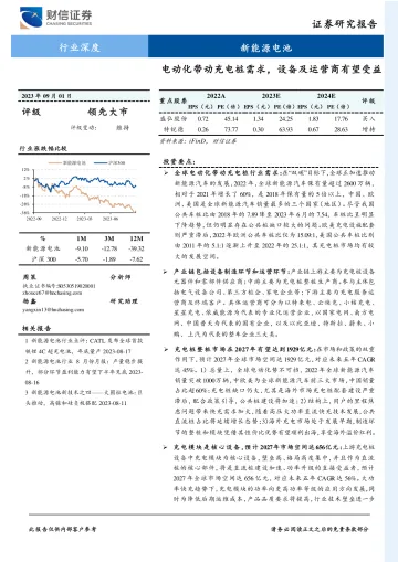 新能源电池行业:电动化带动充电桩需求,设备及运营商有望受益-20230901-财信证券-45页_1
