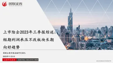 非银金融行业上市险企2023年三季报综述：短期利润承压不改板块长期向好趋势-20231105-国联证券-26页
